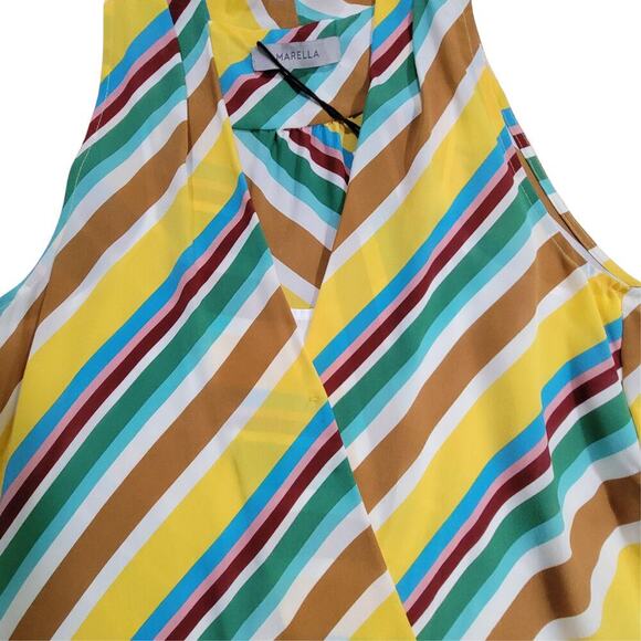 MARELLA Sleeveless CusCus Silk Blend Blouse Womens 8 NWT Career Sophisticated - Picture 6 of 12